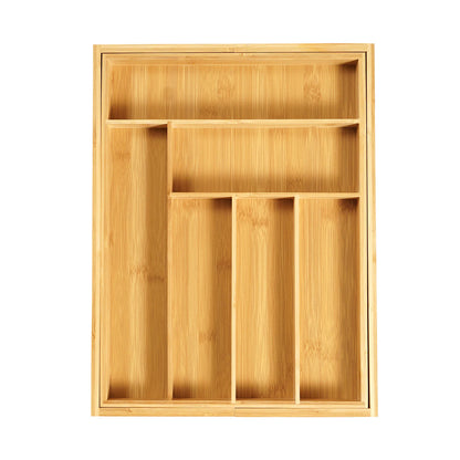 Bamboo Retractable Cutlery Organizer
