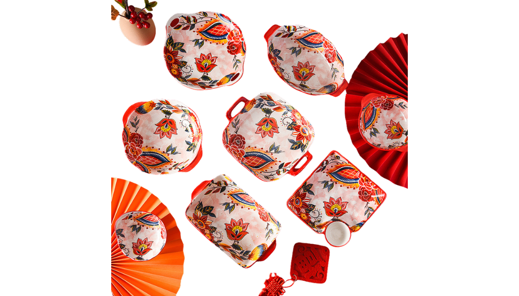 Akiro Painted Tableware Set