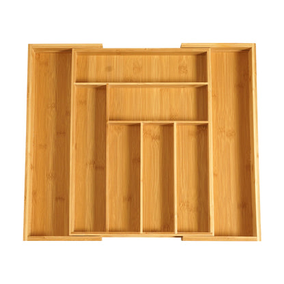Bamboo Retractable Cutlery Organizer